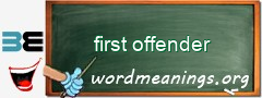 WordMeaning blackboard for first offender
